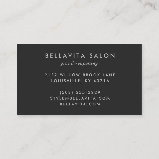 銀ハート美容師サロン 名刺 (裏面)