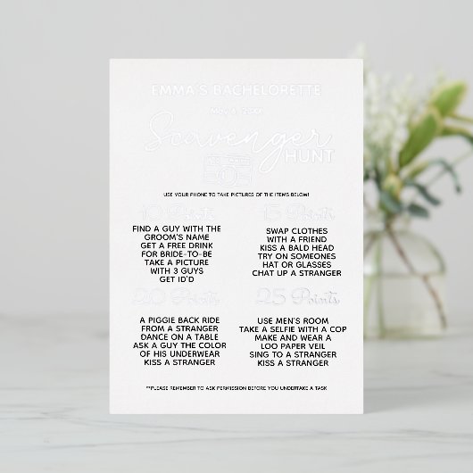 銀バチェロレッテスカベンジャー狩りゲームおもしろい 箔招待状 (立ち正面)