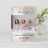 銀バラブライダルシャワー写真サンキューカード 招待状 (スタンド正面)