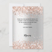 銀バラブライダルシャワー写真サンキューカード 招待状 (裏面)