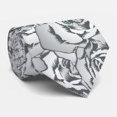 銀バラ模様 ネクタイ (ロール)