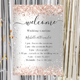 銀バラ結婚金ゴールドのタイムライン ポスター