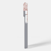 銀バラ金ゴールドグリッタードリップモノグラム Case-Mate iPhoneケース (裏面 / 左)