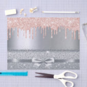 銀バラ金ゴールドグリッタードリップ赤面エレガントボウ 薄葉紙 (クラフト)