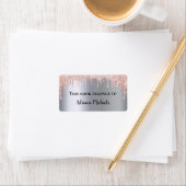 銀バラ金ゴールドグリッター赤面蔵書票 ラベル (インサイチュ)