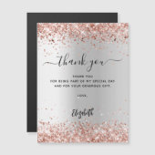 銀バラ金ゴールド磁気サンキューカード マグネット招待状 (正面/裏面)