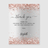 銀バラ金ゴールド磁気サンキューカード マグネット招待状 (正面)