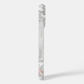 銀バラ金ゴールド花模様エレガントモノグラム名 Case-Mate iPhoneケース (裏面 / 右)