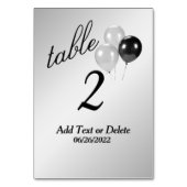 銀バルーンカスタム文字テーブル番号 テーブルナンバー (裏面)