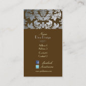 銀バロックフェイクダマスク/DIYチョコレート 名刺 (裏面)