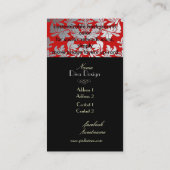 銀バロッフェイクク·ダマスク赤/黒 名刺 (裏面)