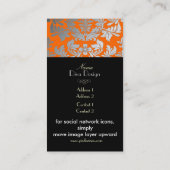 銀バロフェイクーク・ダマスクオレンジ/ブラック 名刺 (裏面)