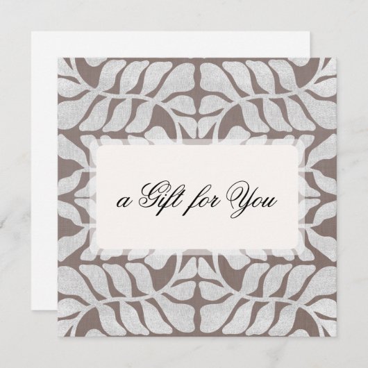 銀パタエレガントーン文字ギフト証明書 (正面/裏面)