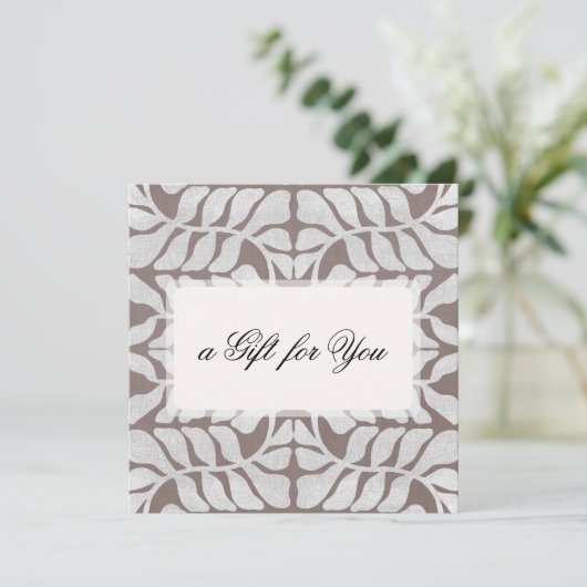 銀パタエレガントーン文字ギフト証明書 (スタンド正面)