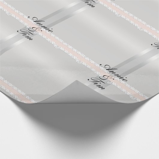 銀パーソナライズされたの新郎氏結婚 ラッピングペーパー (角)
