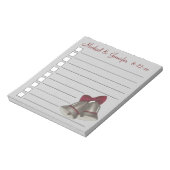 銀パーソナライズされたの結婚リストに賛成するベル ノートパッド (回転)