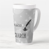 銀パーソナライズされたインポット母材母 カフェラテマグ (右アングル)