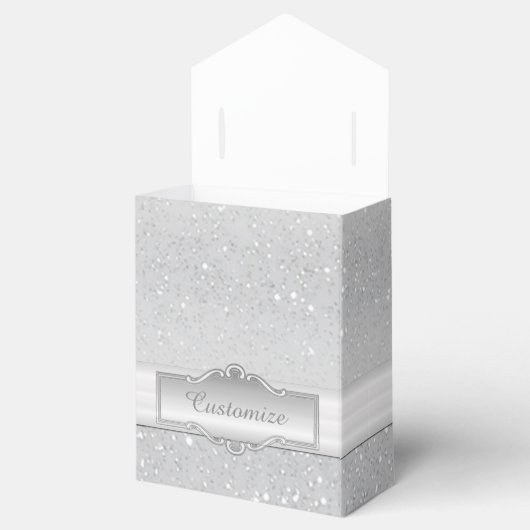 銀パーソナライズされたエレガントの輝く愛用ボックス フェイバーボックス (オープン)