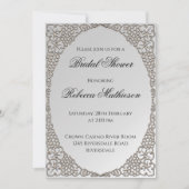 銀パーソナライズされたエレガントブライダルシャワー 招待状 (正面)