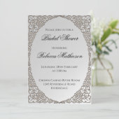 銀パーソナライズされたエレガントブライダルシャワー 招待状 (スタンド正面)