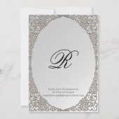 銀パーソナライズされたエレガントブライダルシャワー 招待状 (裏面)