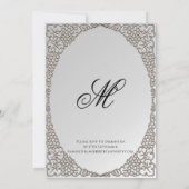 銀パーソナライズされたエレガント装飾誕生日 招待状 (裏面)