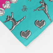 銀パーソナライズされたターコイズ体操 フリースブランケット (角)