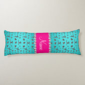 銀パーソナライズされたターコイズ体操 ボディピロー (裏面)