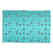 銀パーソナライズされたターコイズ体操 枕カバー (裏面)