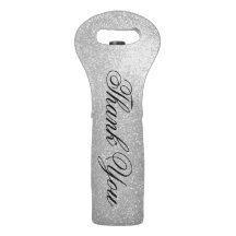 銀パーソナライズされたフェイクグリッターワイントートバッグ