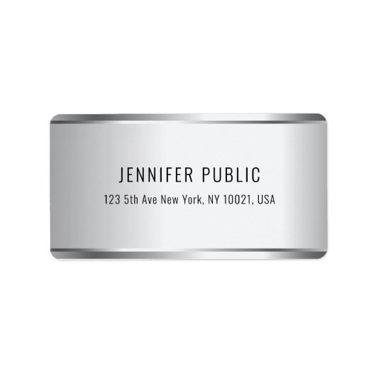 銀パーソナライズされたモダン金の外観 ラベル (正面)