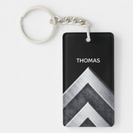 銀パーソナライズされたモダン金の模様 キーホルダー