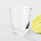 銀パーソナライズされたモダン金の模様 ショットグラス (左)