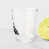 銀パーソナライズされたモダン金の模様 ショットグラス (右)