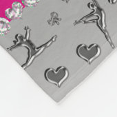 銀パーソナライズされた体操と名付ける フリースブランケット (角)