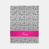 銀パーソナライズされた体操と名付ける フリースブランケット (正面)