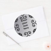 銀パーソナライズされた旋回デザイン ラウンドシール (封筒)