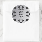 銀パーソナライズされた旋回デザイン ラウンドシール (バッグ)