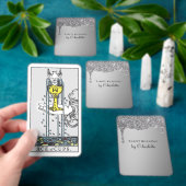 銀パーソナライズされた灰色グリッタードロップ(模倣) トランプ (インサイチュ)