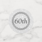 銀パーソナライズされた灰色60歳の誕生日 コンフェッティ (スモール正面)