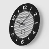 銀パーソナライズされた炭素繊維スタイルダイヤル ラージ壁時計 (傾斜)