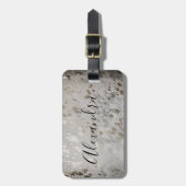 銀パーソナライズされた牛革プリントラゲージタグ ラゲッジタグ (正面縦)