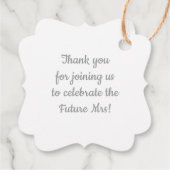 銀パーソナライズされた結婚ブライダルシャワー フェイバータグ (裏面)