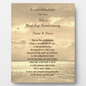 銀パーソナライズされた結婚周年詩 フォトプラーク (正面)