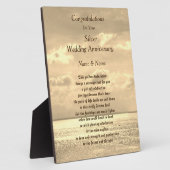 銀パーソナライズされた結婚周年詩 フォトプラーク (側面)