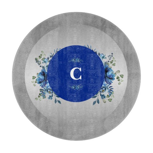 銀パーソナライズされた花びら:フローラ美しい カッティングボード (正面)