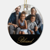 銀パーソナライズされた賛美グリッターの金ゴールド セラミックオーナメント (左)