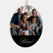 銀パーソナライズされた賛美銀とグリッター セラミックオーナメント (右)