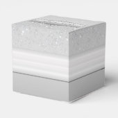 銀パーソナライズされた輝きエレガントハート箱 フェイバーボックス (裏面サイド)