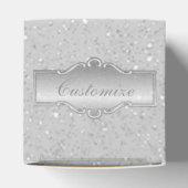 銀パーソナライズされた輝きエレガントハート箱 フェイバーボックス (上部)